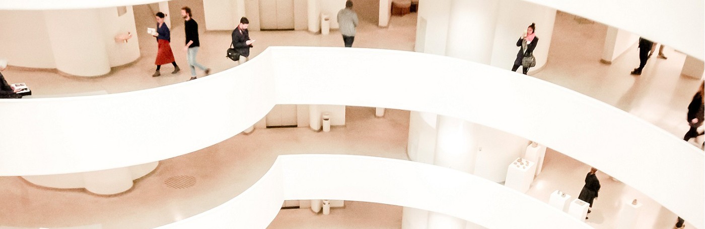 looking down on the Guggenheim staircase