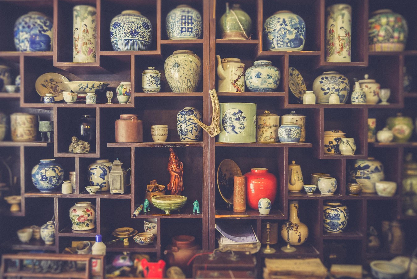lots of vases